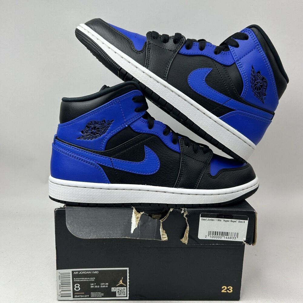 Nike Shoes Air Jordan 1 Mid Retro “Hyper Royal” 2023 - Picture 1 of 8